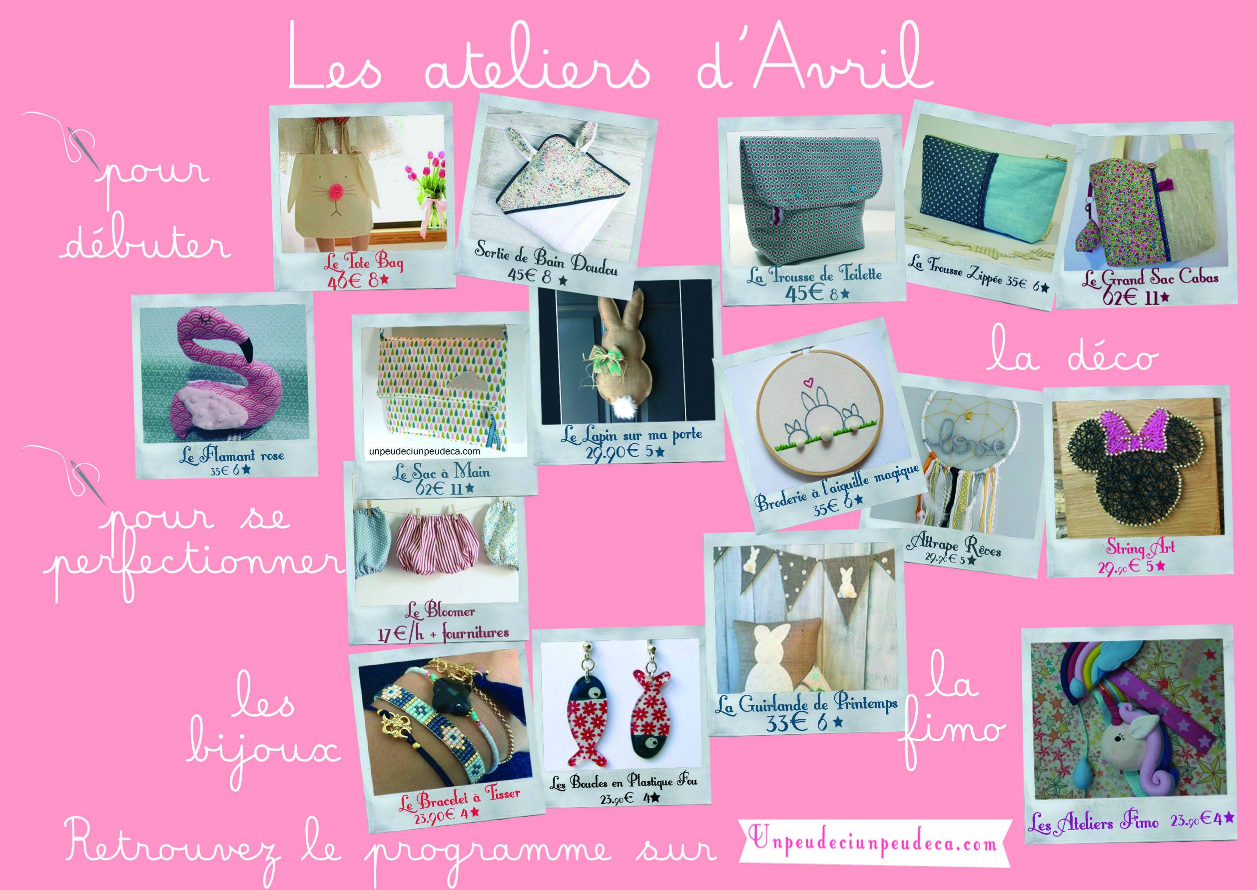 planning des ateliers couture granville avril